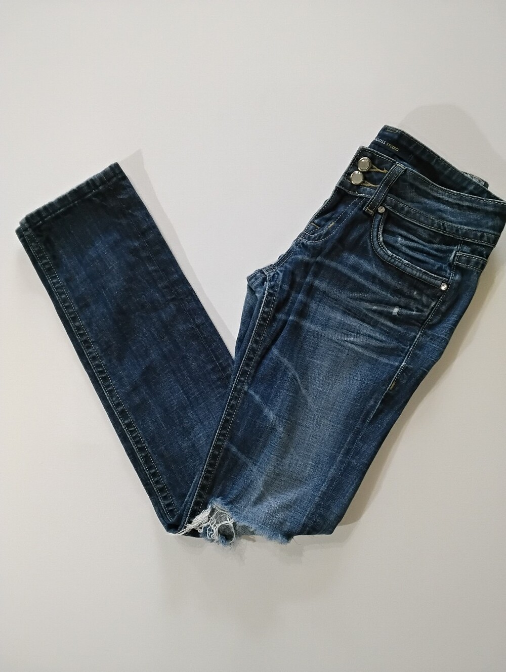 Vigoss Studio Then New York Skinny Jeans Womens 26 Distressed Rhinestone Studded